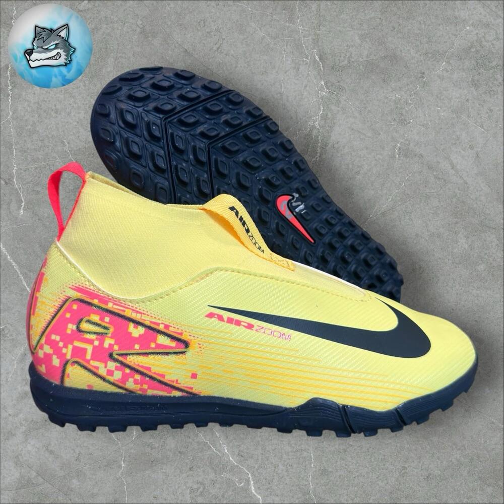 Nike Jr Zoom Superfly 10 ACAD KM TF Yellow Black Soccer HF3420-800 Size 1.5Y